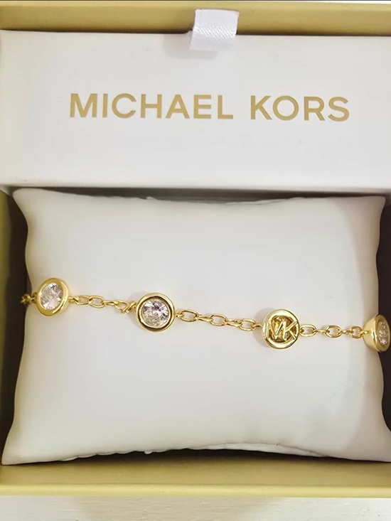 Michael Kors Jewelry - New Michael Kors gold-tone bezel-set crystal station link bracelet
Box included